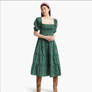 Hill House Home Nesli Nap Dress in Emerald Trelis